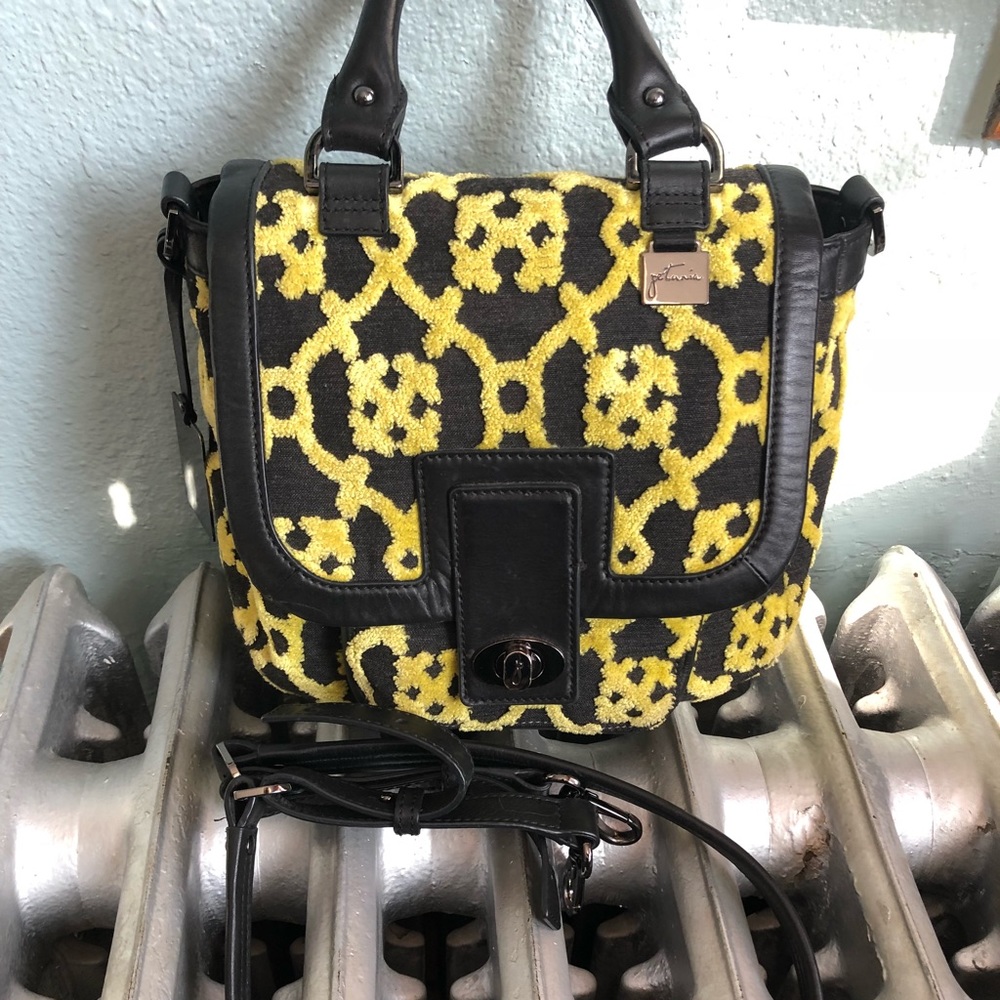 Bisou Bowler Velvet/Leather Handbag by Petunia